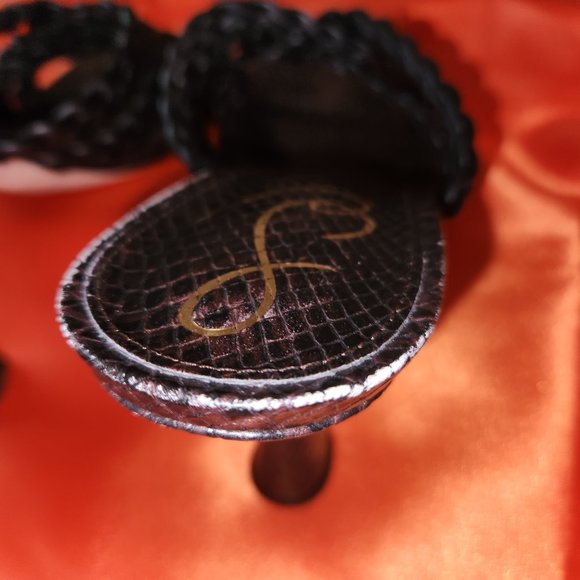 Womens Sam Edelman Snake Embossed Marjorie Leather Sandals - Picture 10 of 10